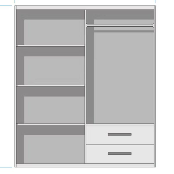 Armoire 4 Portes avec Miroir