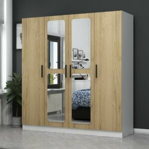 Armoire 4 Portes avec Miroir