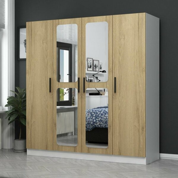 Armoire 4 Portes avec Miroir