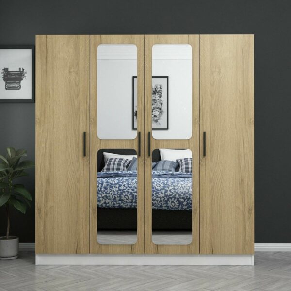 Armoire 4 Portes avec Miroir